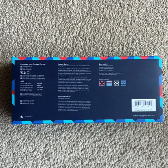 Happy Socks Assortment 4 pack unopened - Picture 2 of 4